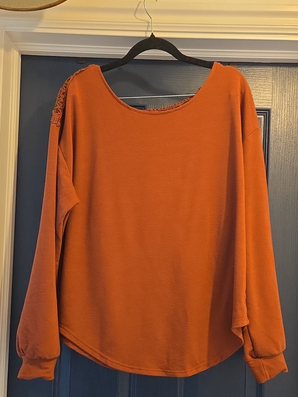 Daytrip Burnt Orange Crochet-Back Shell